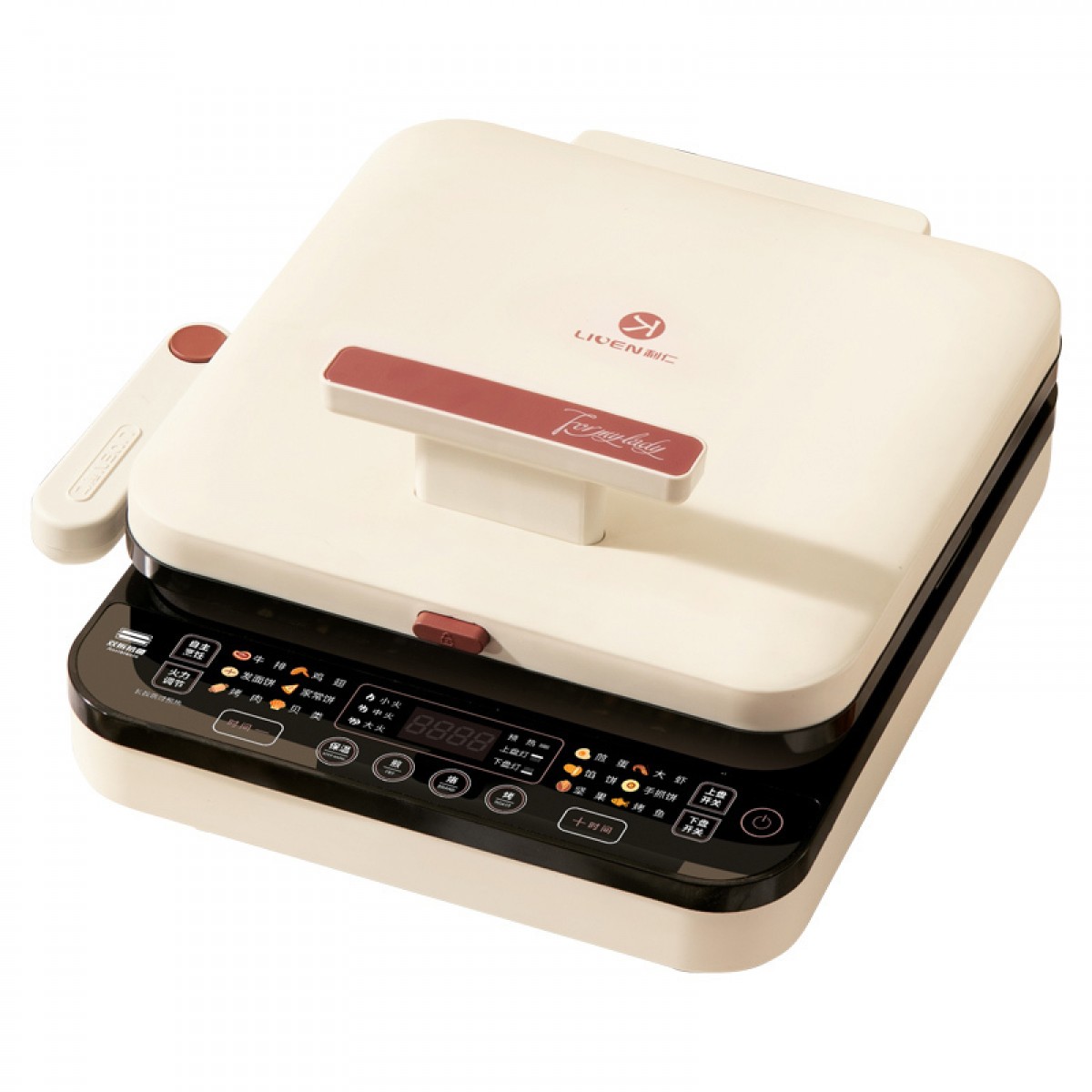 利仁(Liven)电饼铛上下盘可拆洗36mm加深盘家用双面加热电饼档大尺寸烙饼锅三明治早餐机电饼锅 LR-D3529