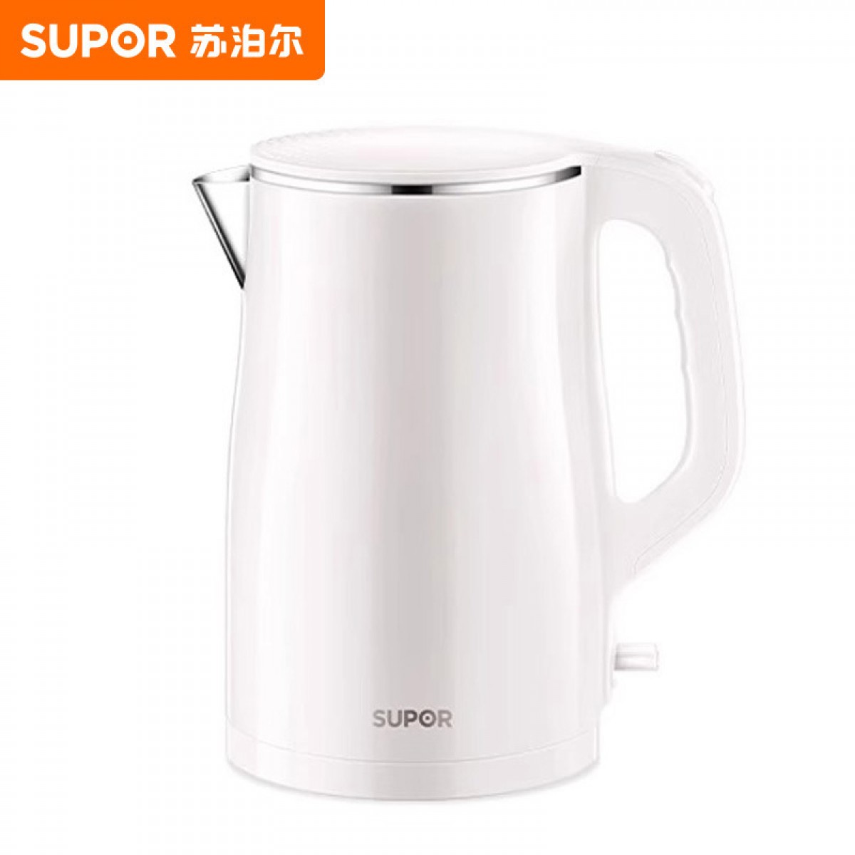 苏泊尔(SUPOR)电水壶烧水壶 1.5L容量 304不锈钢热水壶电热水壶 双层防烫全钢无缝开水壶 SW-15T80A